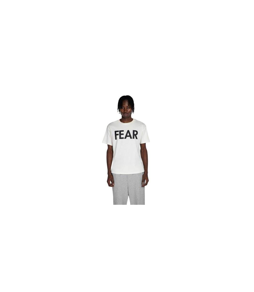 Mens Logo Crew Neck T-shirt White No Fear-1