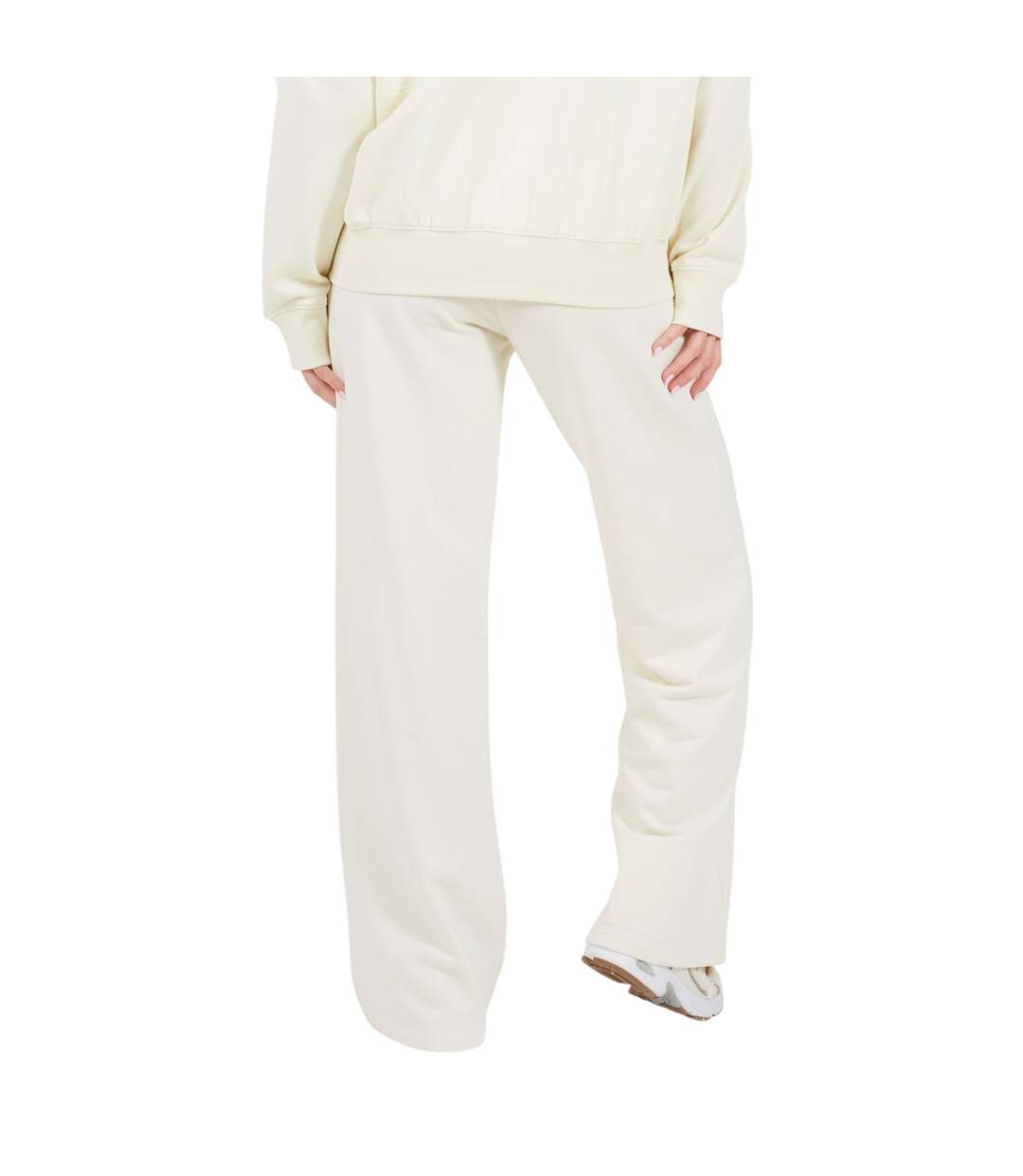 Womens/ladies Wide Leg Joggers Cream Brave Soul-3