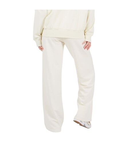Womens/ladies Wide Leg Joggers Cream Brave Soul