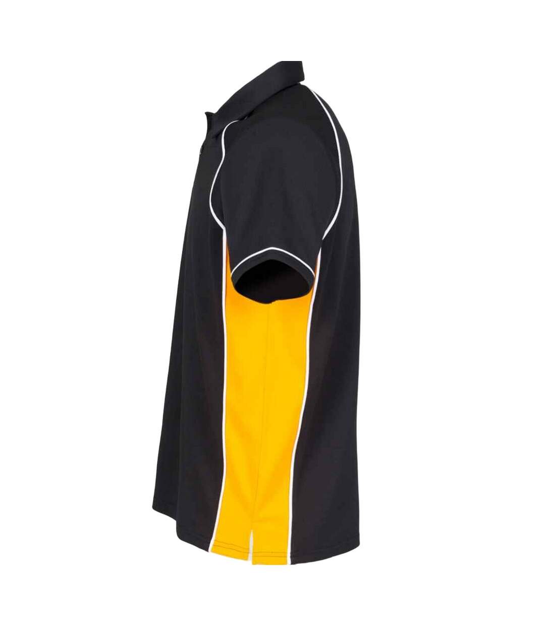 Mens Performance Piped Polo Shirt Black Amber White Finden And Hales-3