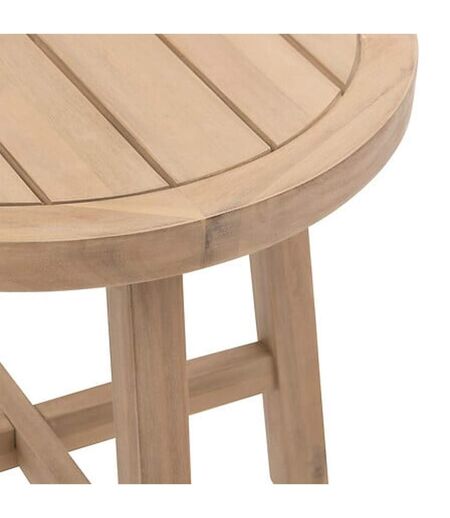 Table de jardin d'appoint ronde en bois PAPOUASIE - Marron