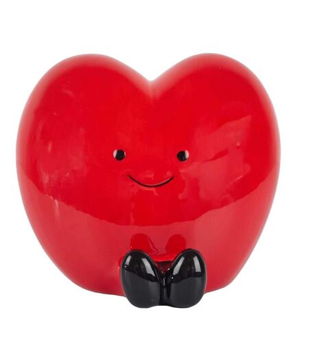 Tirelire Déco Cœur Kawaii 14cm Rouge
