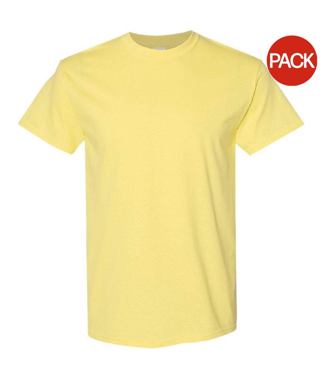 Lot de 5  t-shirts manches courtes hommes jaune clair Gildan-1