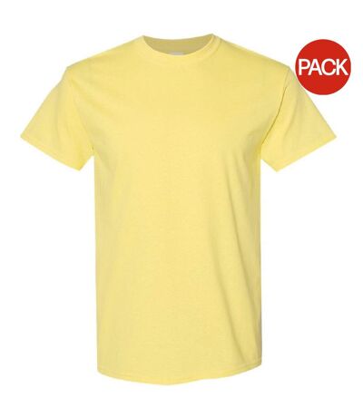 Lot de 5  t-shirts manches courtes hommes jaune clair Gildan