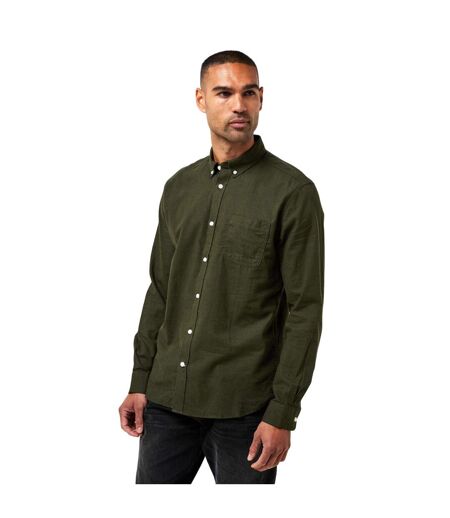 Mens Plain Regular Long-sleeved Button-down Shirt Rosin Only