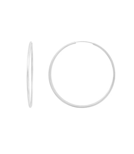 Boucles argenté créoles clio blue lisses  40mm - taille unique