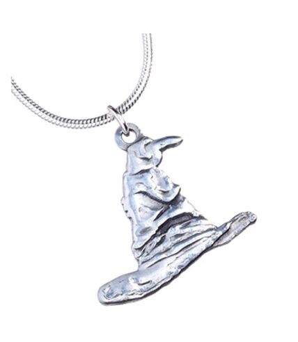 Harry Potter Silver Plated Sorting Hat Necklace (Silver) (One Size) - UTTA5494