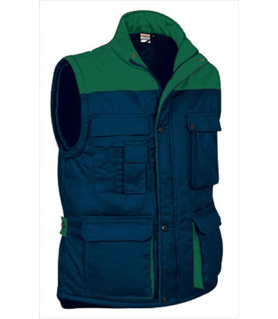 Gilet doudoune de travail sans manches - Homme - REF THUNDER - navy vert kelly-2