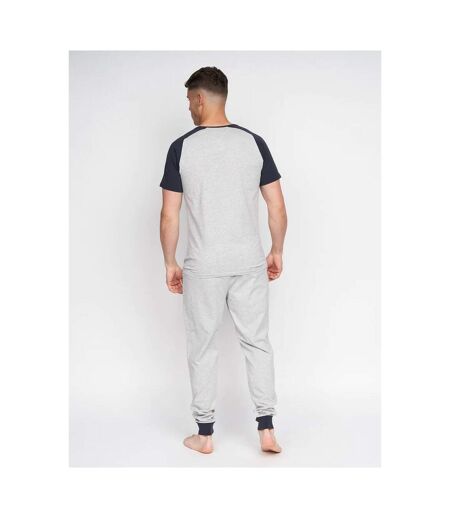 Duck and Cover Mens Vianney Pajama Set (Grey Marl)