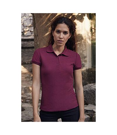 Fruit Of The Loom Womens Lady-Fit 65/35 Short Sleeve Polo Shirt (Burgundy) - UTBC384
