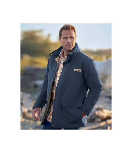 Atlas For Men Mens Water Repellent Multi Pocket Parka (Navy) - UTAF1955