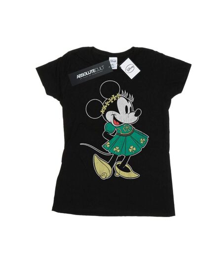 Disney Femme/Les femmes Minnie Mouse St Patrick's Day Costume Cotton T-Shirt (Noir) - UTBI32641