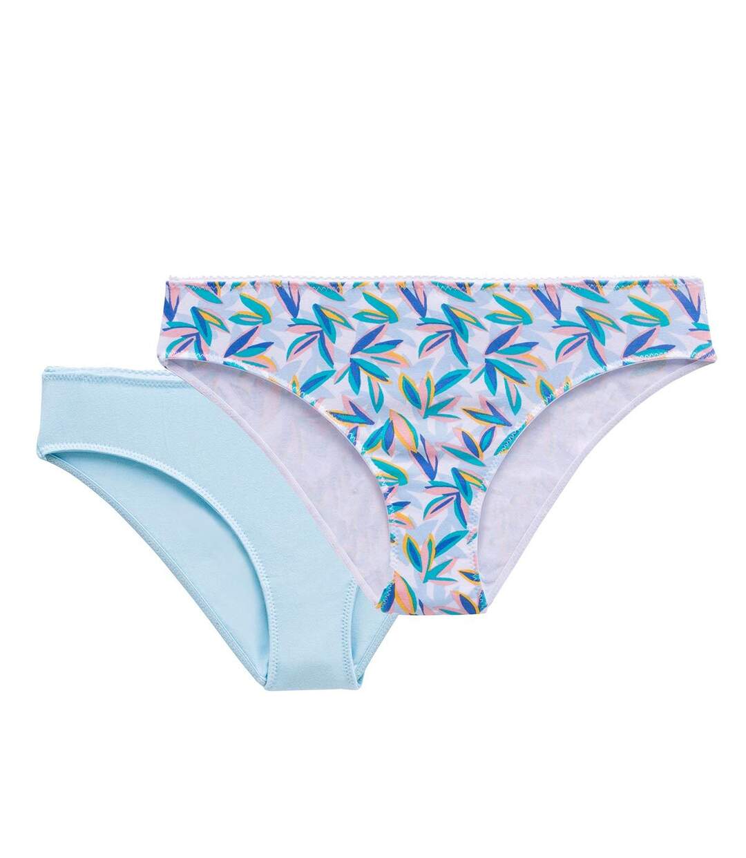 Lot de 2 slips en coton bleu Clem-1