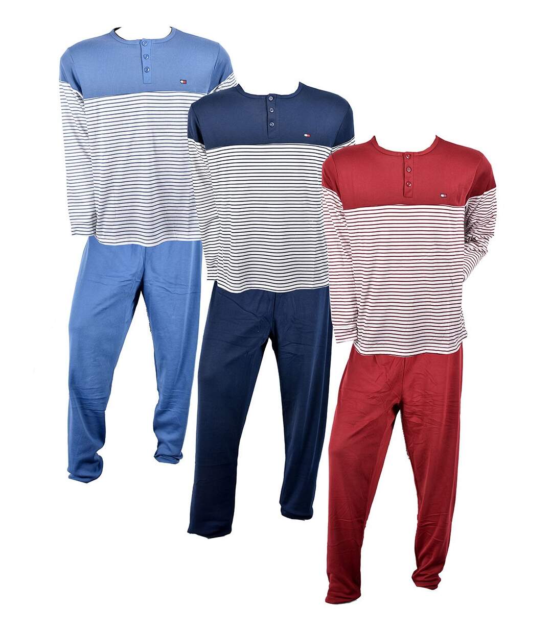 Pyjama Homme Long SWEET SECRET C2708 MARINIERE ROUGE