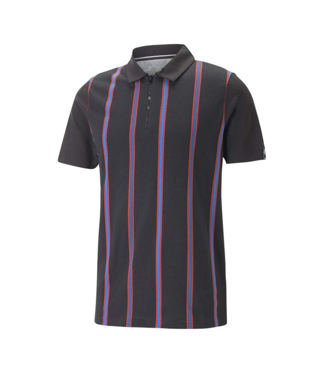 Polo noir/bleu/rouge à rayures homme puma striped - l-1