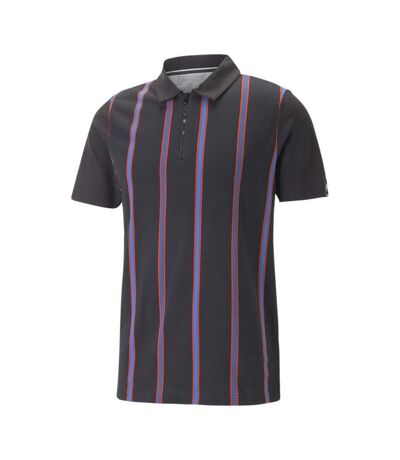 Polo noir/bleu/rouge à rayures homme puma striped - l