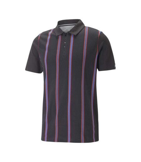Polo noir/bleu/rouge à rayures homme puma striped - l