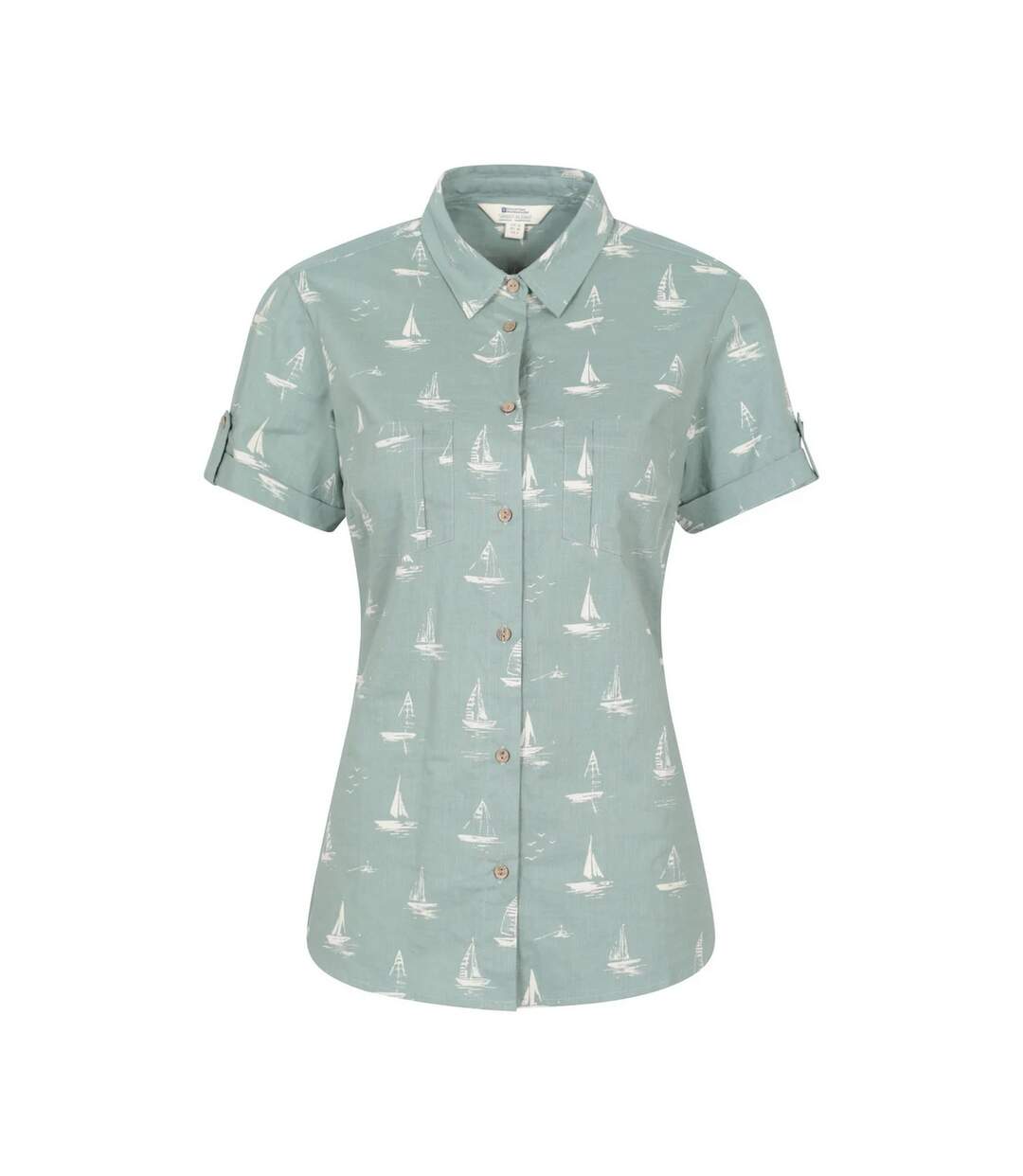 Chemisier Manches Courtes Motif/style Voilier Coconut Femme Vert Kaki Imprimé Mountain Warehouse-1