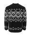 Mens Fair Isle Polyester Blend Slim Casual Jumper Black Monochrome Firetrap-2