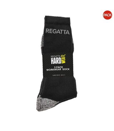 Chaussettes de travail 3 paires homme noir Regatta