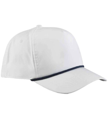 Coolmax Baseball Cap White Navy Beechfield