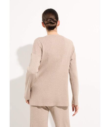 Pull confort avec maille cotes plates