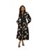 Womens/ladies floral waist tie petite midi shirt dress black Dorothy Perkins