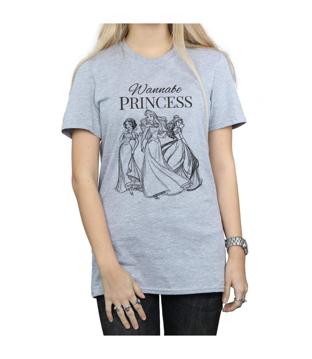 Disney Princess - T-shirt WANNABE PRINCESS - Femme (Gris chiné) - UTBI42657-3