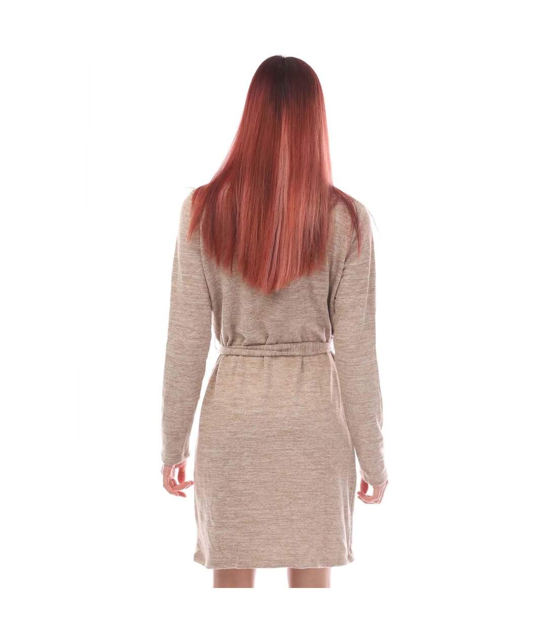 Robe manches longues bella femme marron clair Vero Moda-2
