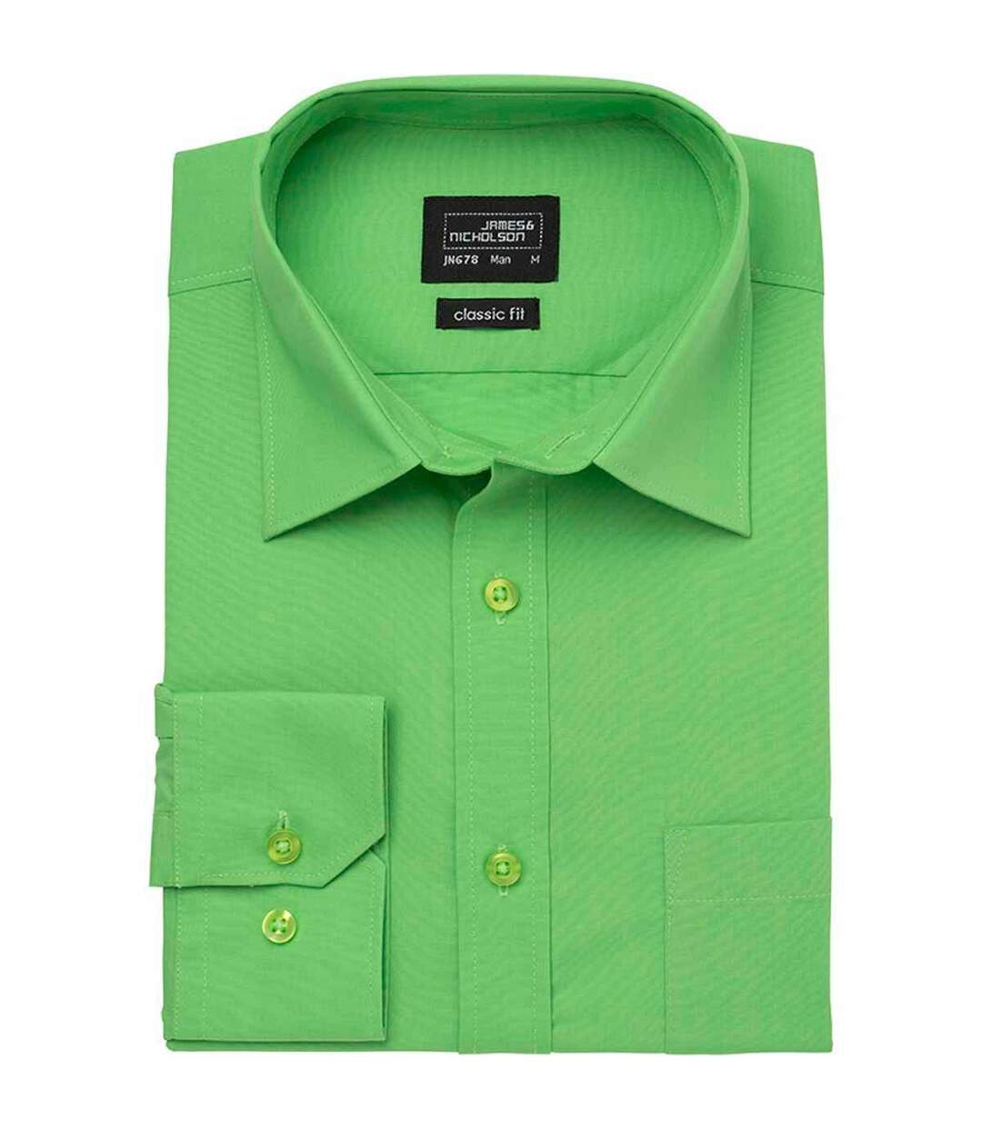 chemise popeline manches longues - JN678 - homme - vert citron