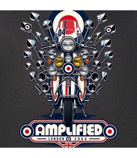 Unisex Adult Scooter Mod Target T-shirt Charcoal Amplified