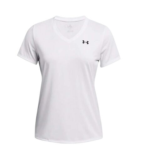 Womens/ladies V Neck T-shirt White Under Armour