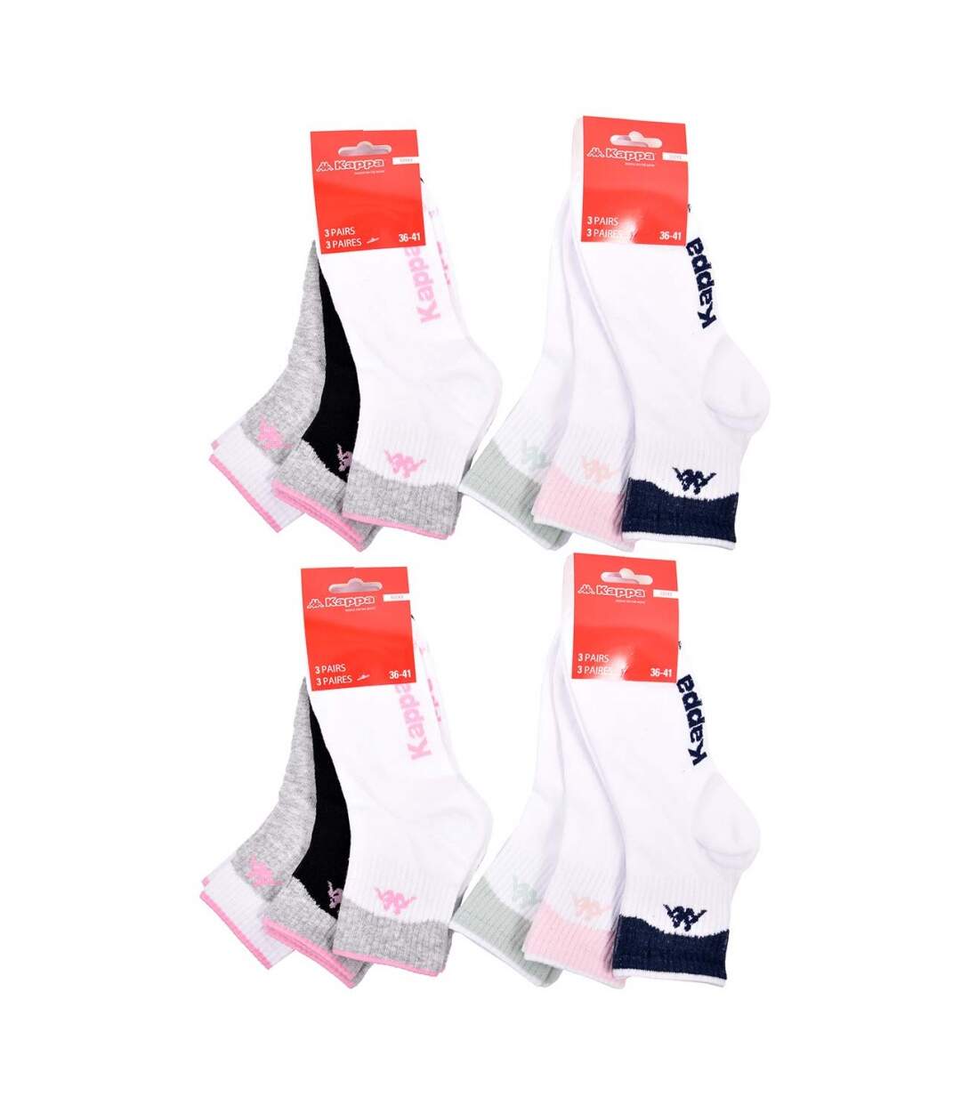 Chaussettes KAPPA QUARTER - Pack de 12 pcs 1043-4