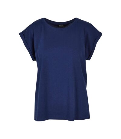 Womens/ladies extended shoulder t-shirt light navy Build Your Brand