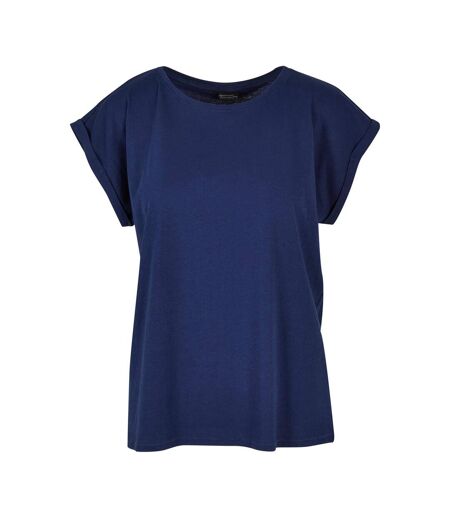 Womens/ladies extended shoulder t-shirt light navy Build Your Brand