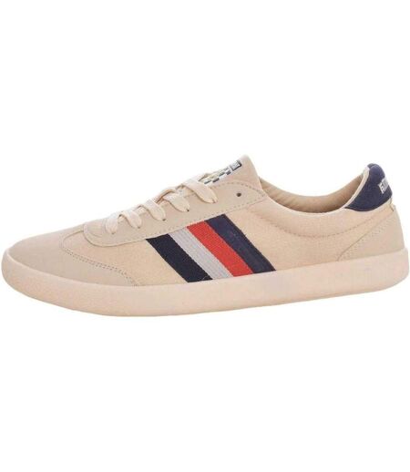 Mens Canvas Boat Shoes Off White Beige Lambretta