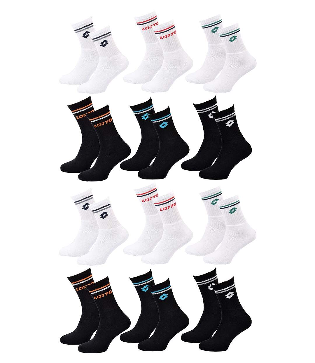 Chaussettes Homme LOTTO Pack de 12 paires TENNIS 5914