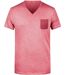 T-shirt bio col V - Homme - 8016 - rouge chili