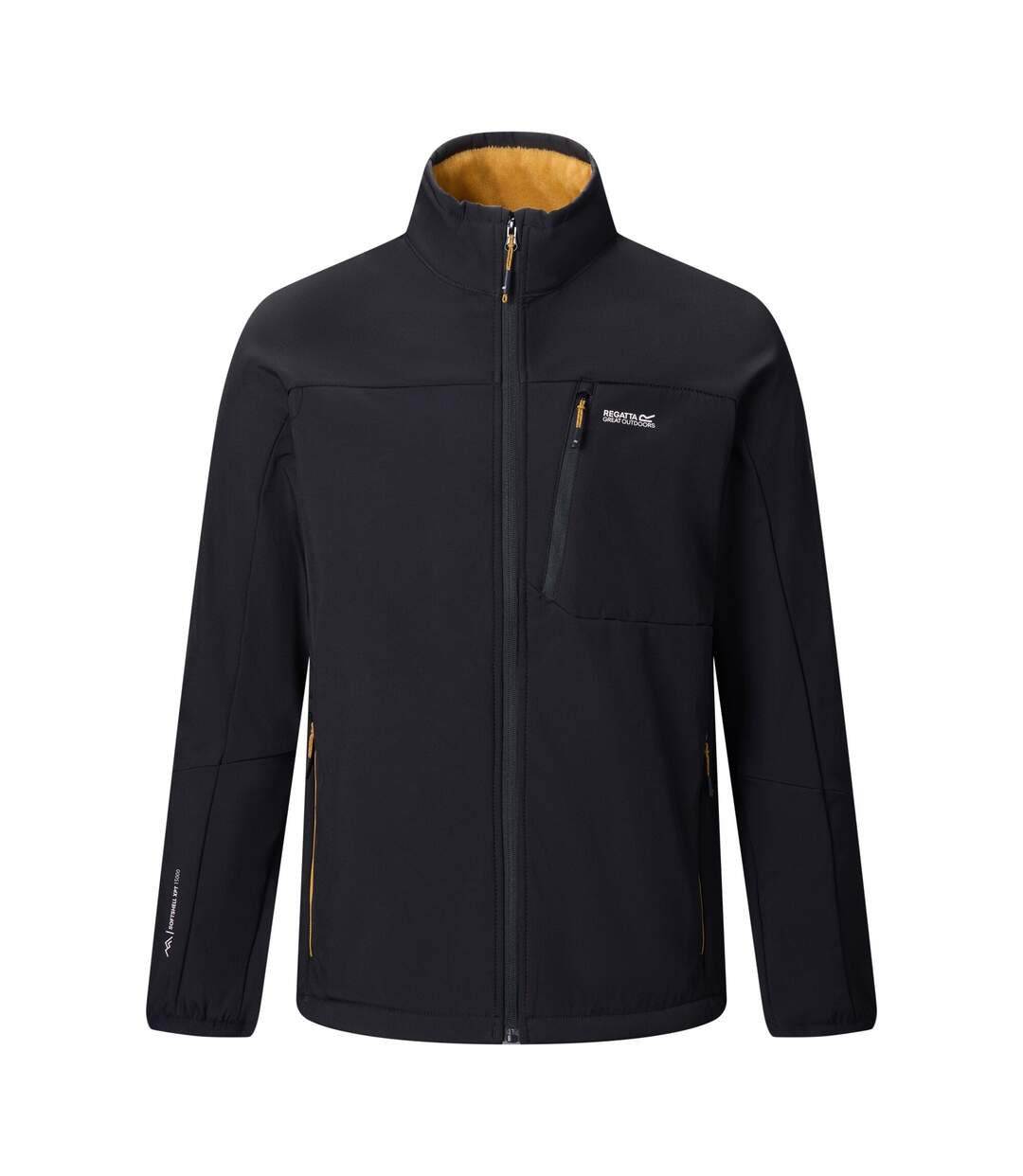 Mens Mountdale Soft Shell Jacket Wood Brown Black Regatta-2