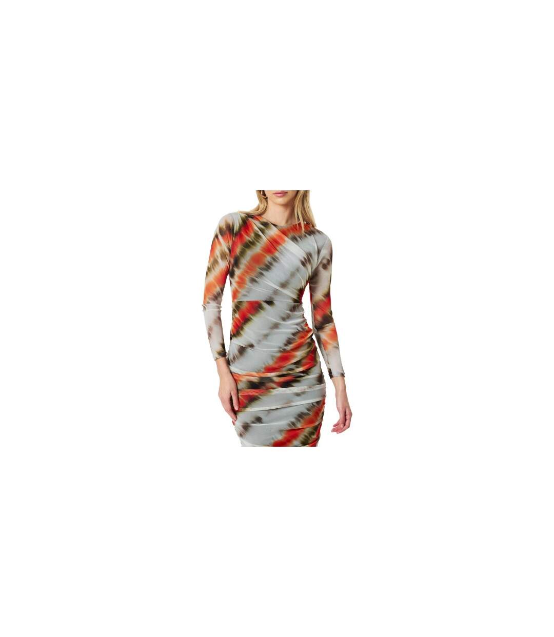 Robe Moulante Motif/style Abstrait Femme Crème AX Paris-1