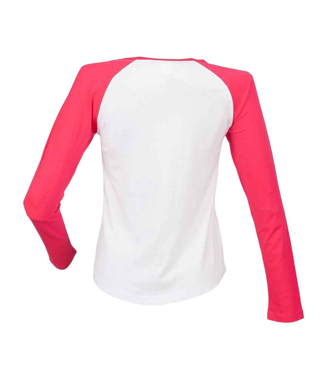 T-shirt femme blanc / rose vif Skinni Fit-2