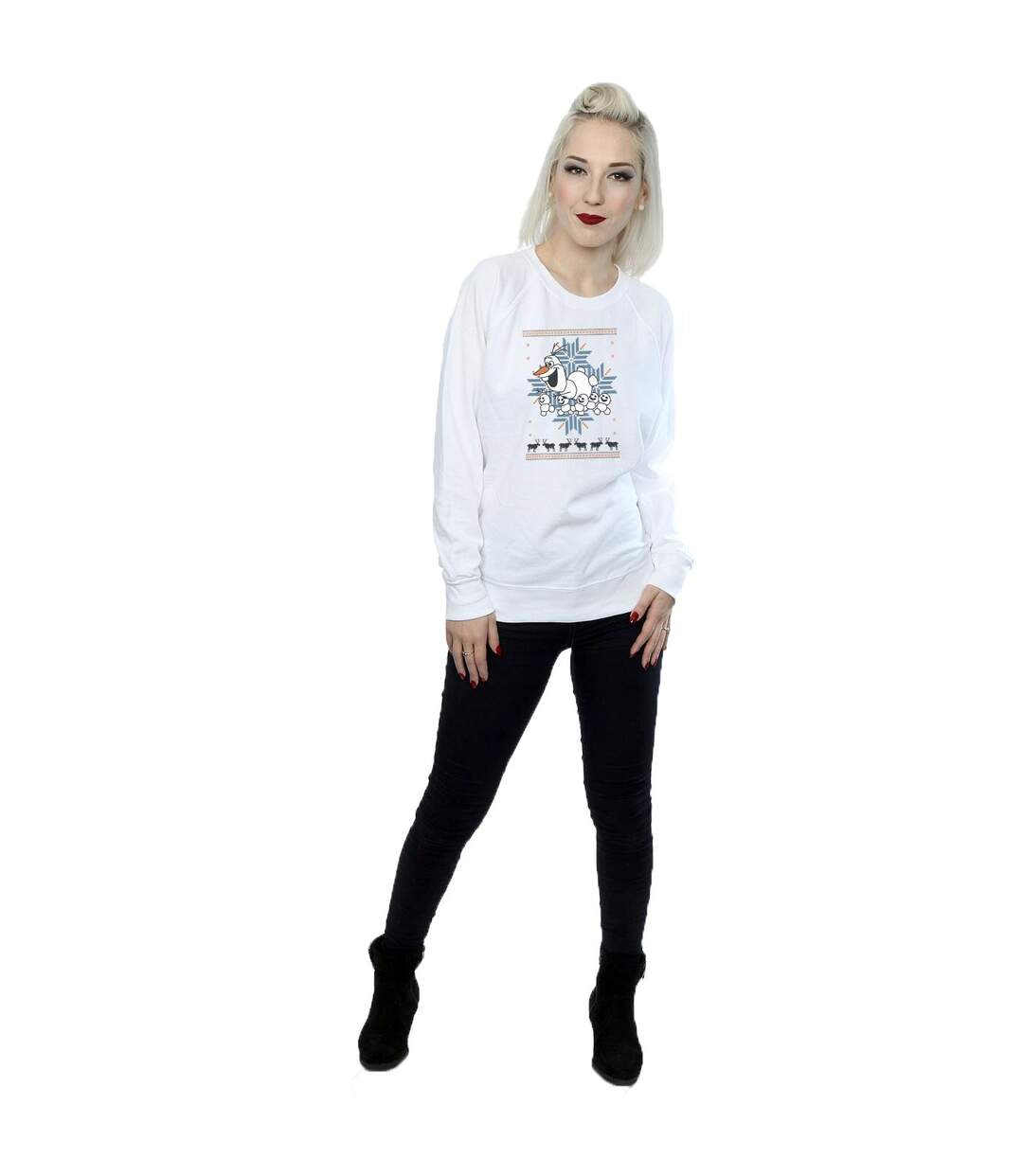 Disney Sweatshirt Frozen Christmas Olaf And Snowmen Womens/Ladies (Blanc) - UTBI6050-4