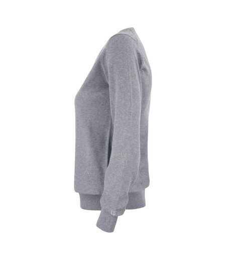 Womens/ladies oakville v neck sweatshirt grey melange Cutter & Buck