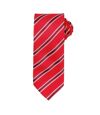 Premier Mens Waffle Stripe Formal Business Tie (Pack of 2) (Red/ Burgundy) (One Size)