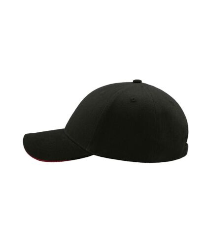 Atlantis - Lot de 2 casquettes en coton épais - Adulte (Noir / rouge) - UTAB433