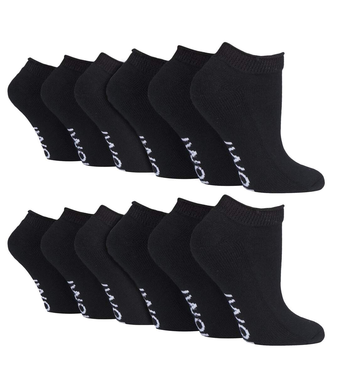 12 Pair Multipack Diabetic Trainer Socks for Swollen Feet & Ankles | IOMI | Cotton Cushioned Extra Wide Low Cut Socks for Men & Women