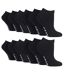 12 Pair Multipack Diabetic Trainer Socks for Swollen Feet & Ankles | IOMI | Cotton Cushioned Extra Wide Low Cut Socks for Men & Women