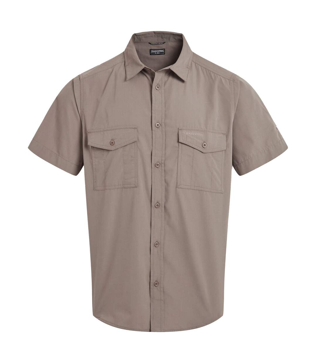 Chemise Unie Manches Courtes Kiwi Homme Marron Clair Gris Craghoppers-2