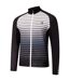 Mens Horizontal Stripe Mock Neck Slim Athletic Track Top Black Dare 2B-3