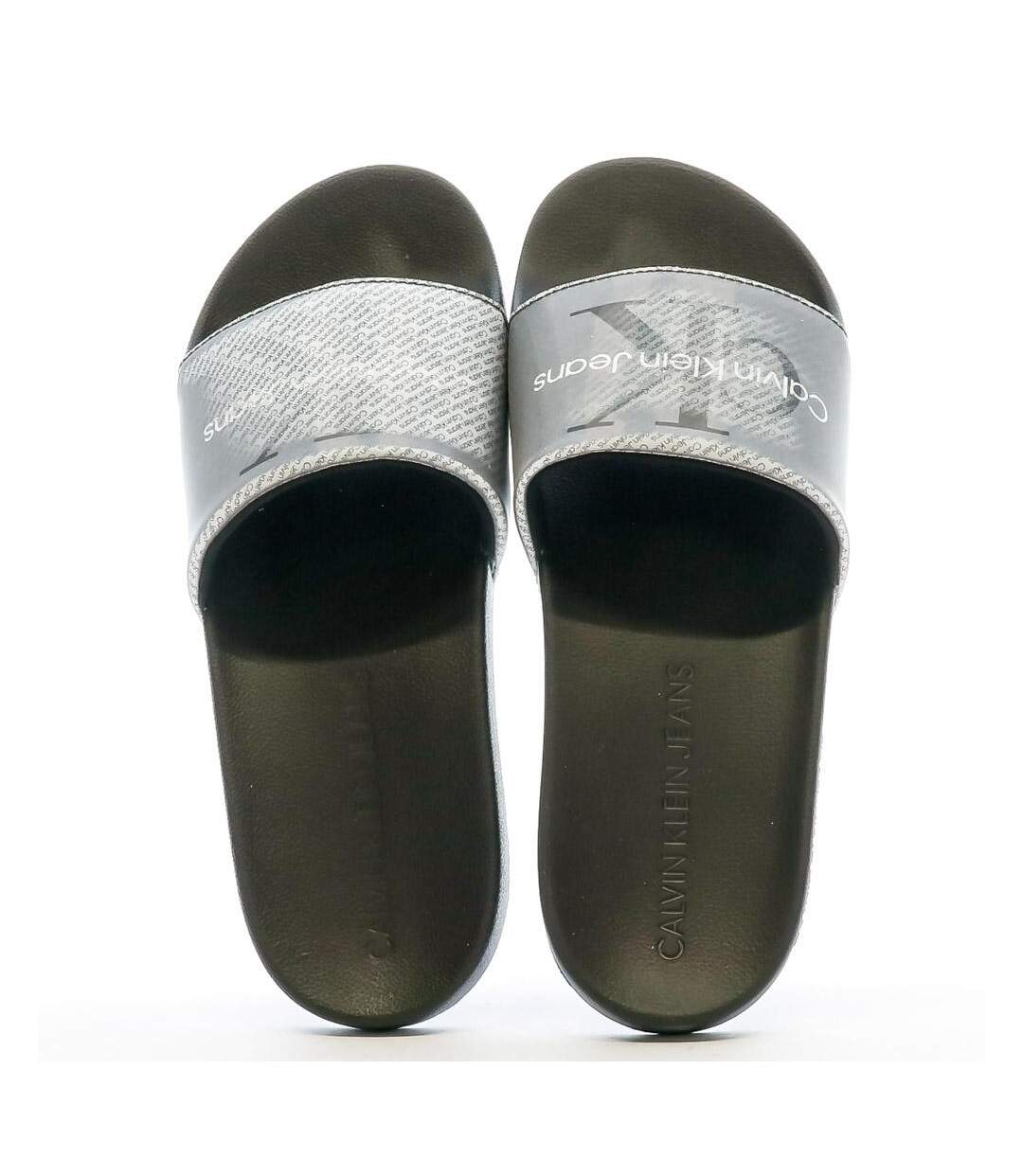 Claquette Gris irisé Homme Calvin Klein Jeans Slide Lenticular - 41-3